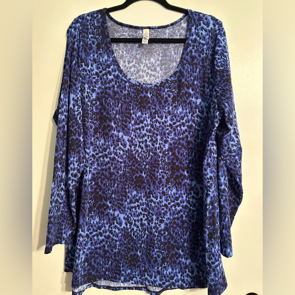 LuLaRoe Lynnae 3XL blue leopard cheetah EUC RARE PATTERN